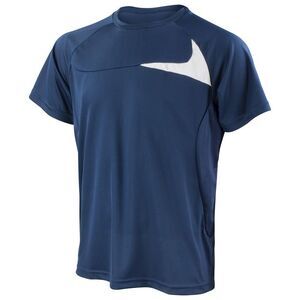 Spiro Mens Dash Training T-Shirt / Navy/White